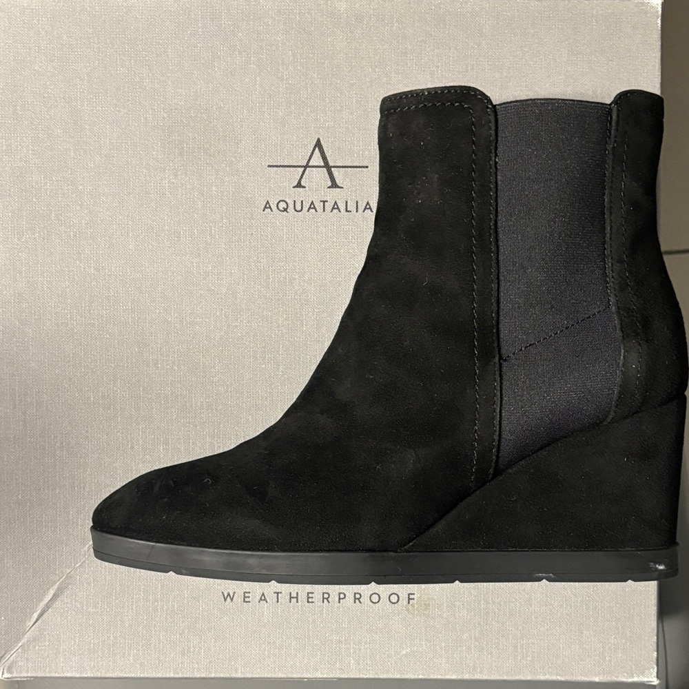 Aquatalia Black Women's Weatherproof Wedges